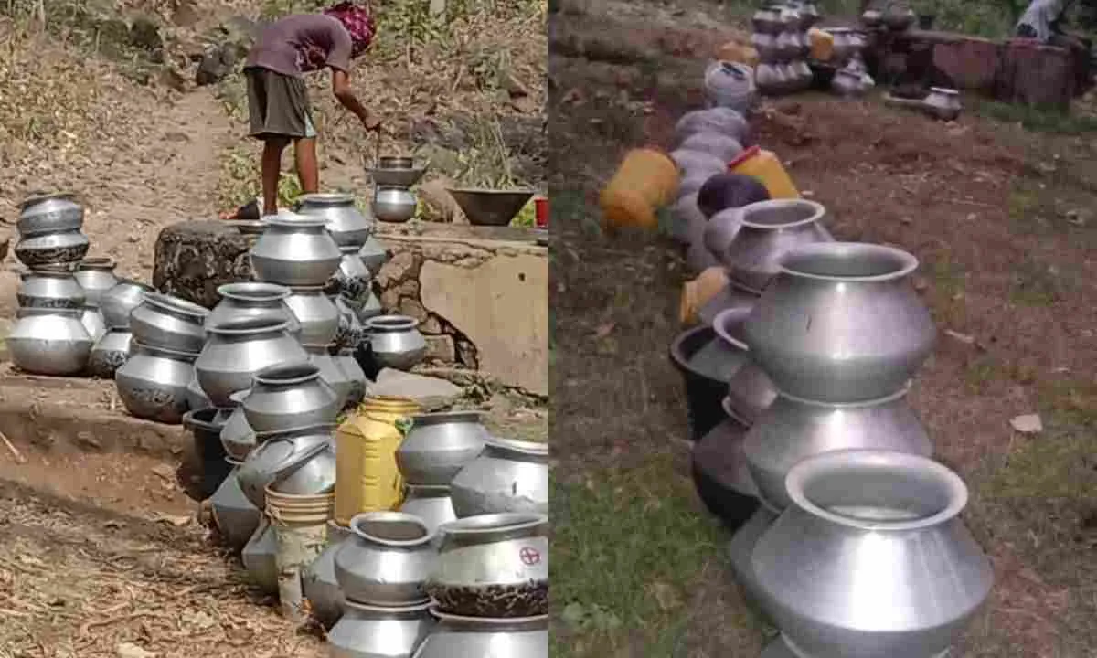 सीएम हेमंत के विधानसभा क्षेत्र का गांव बड़ा पत्थरचट्टी, भारी बरसात में पानी की जंग