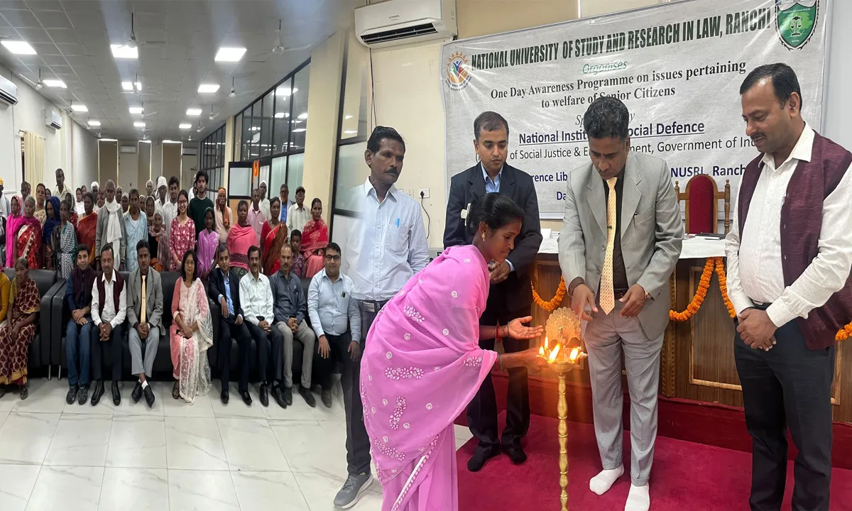 Ranchi news: NUSRL में वरिष्ठ नागरिकों के अधिकार और उनकी सुरक्षा के लिए जागरूकता कार्यक्रम का आयोजन 