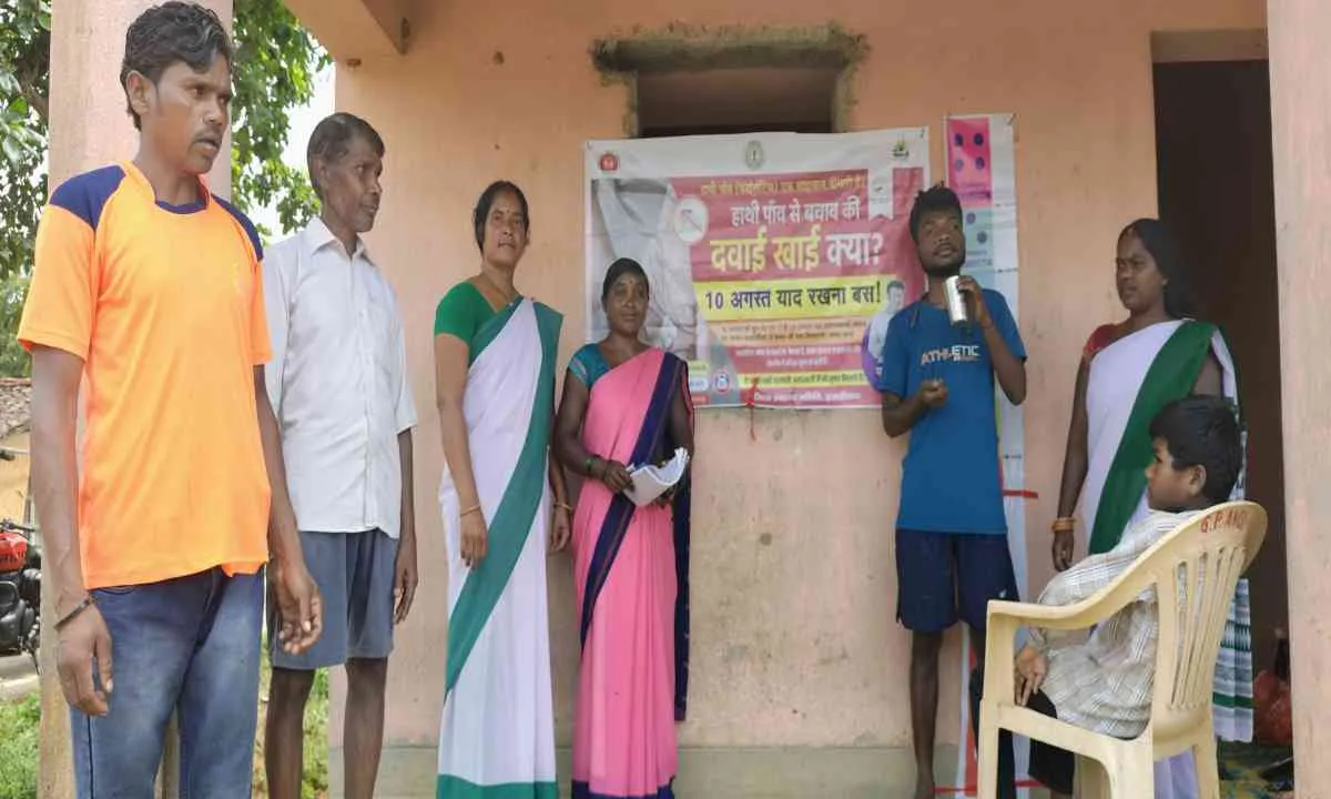 Hazaribagh News: आंगों पंचायत में 60 लोंगो को खिलाई गई फाईलेरिया की दवा