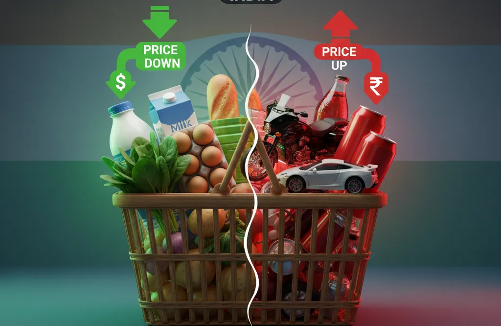 नया GST ढांचा लागू: ज़रूरी सामान सस्ते, लग्जरी आइटम महंगे, एक क्लिक में जानें पूरी लिस्ट