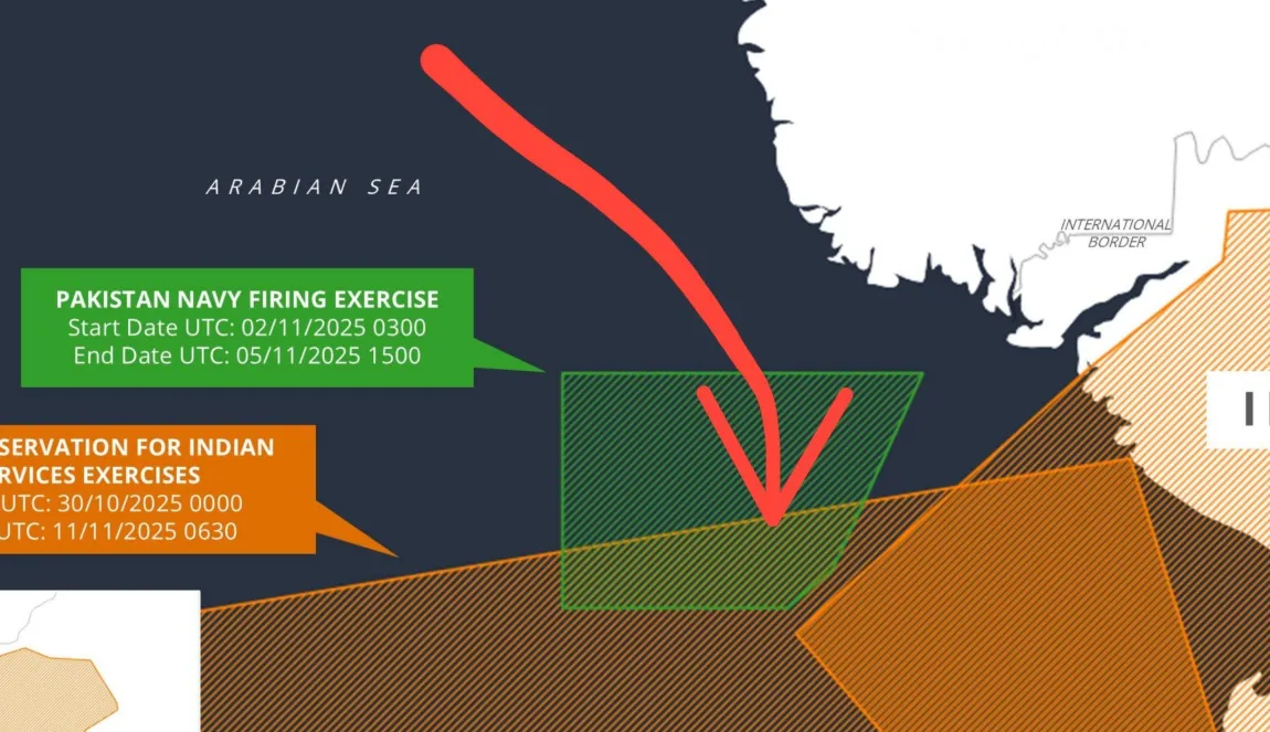 पाकिस्तान का नया NOTAM भारत के क्षेत्र से ओवरलैप: क्या अरब सागर में टकराव संभव? सरक्रीक में हलचल