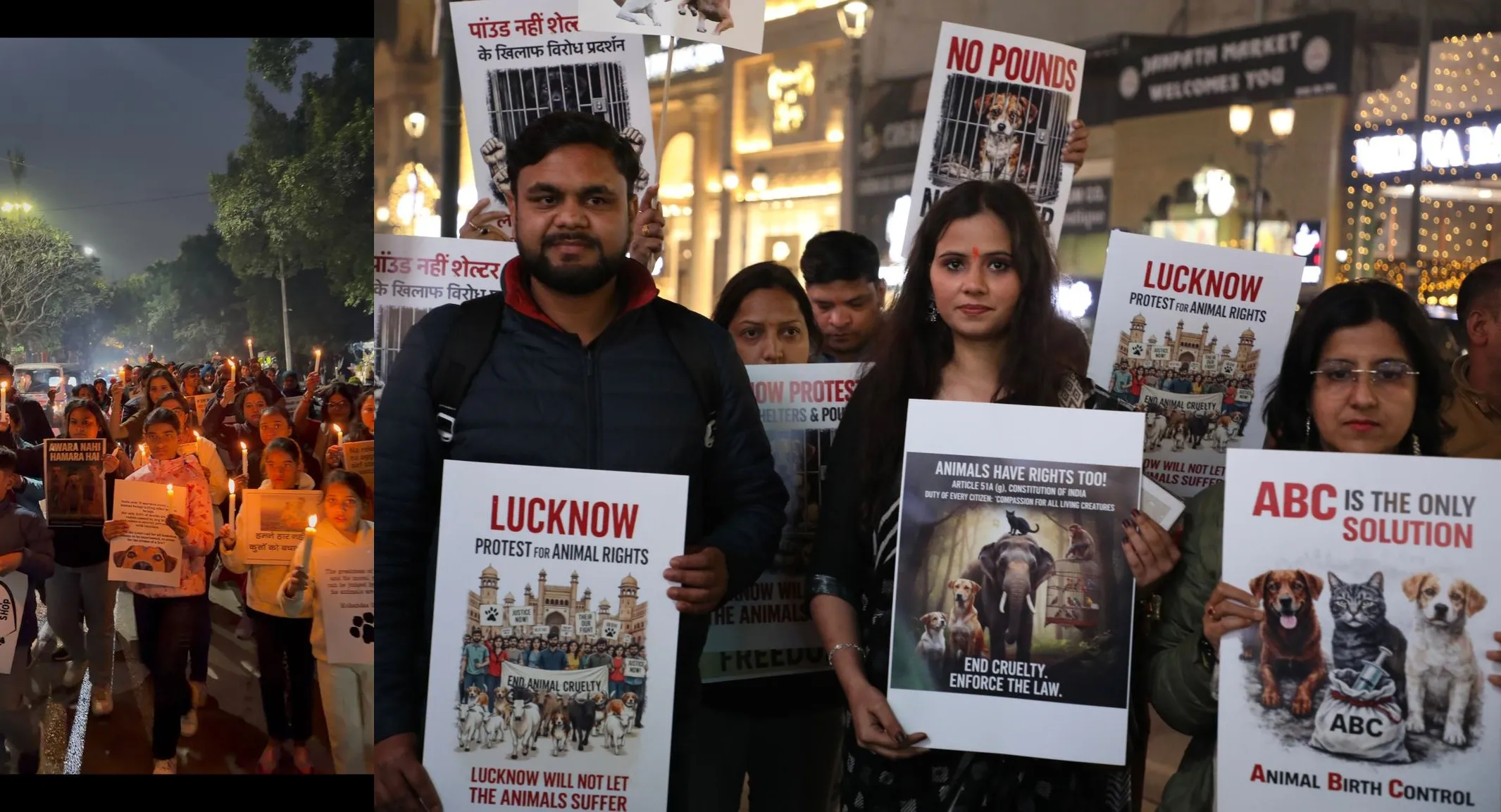 लखनऊ के अलग-अलग चौराहों पर NGO व पशु अधिकार कार्यकर्ताओं का रोज़ाना विरोध प्रदर्शन, अनशन का ऐलान