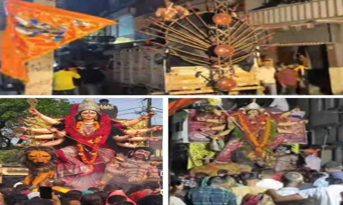 Sahebganj News: नम आंखों से भक्तों ने दी माँ दुर्गा को विदाई, गूंजे जयकारे