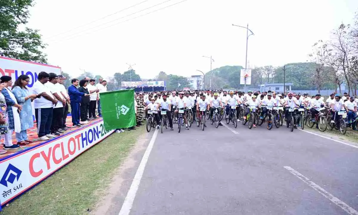 Bokaro News: फिटनेस और स्वास्थ्य के लिए बीएसएल ने किया साइक्लोथॉन का आयोजन