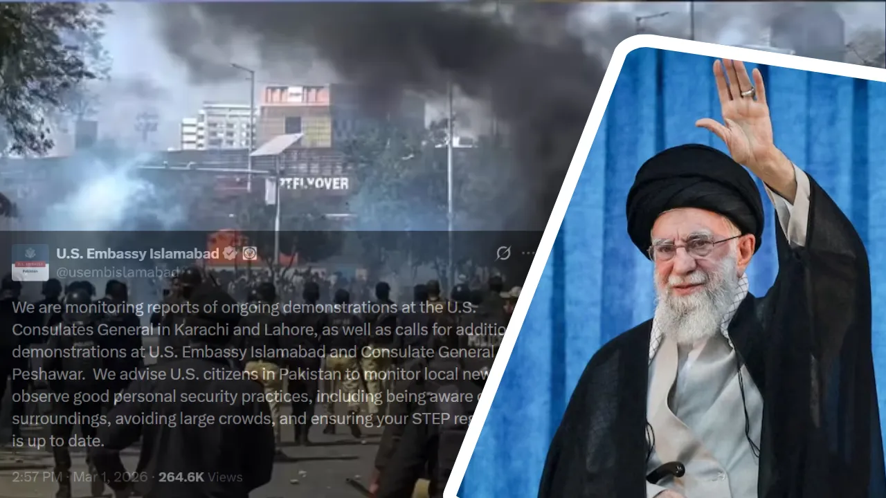 खामेनेई की मौत के बाद पाकिस्तान में बवाल: कराची-इस्लामाबाद में हिंसा, अमेरिकी दूतावास पर हमला