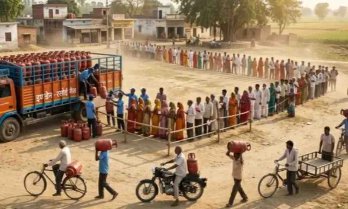 साहिबगंज में रसोई गैस के लिए लंबी कतारें, सप्लाई में देरी से उपभोक्ता परेशान