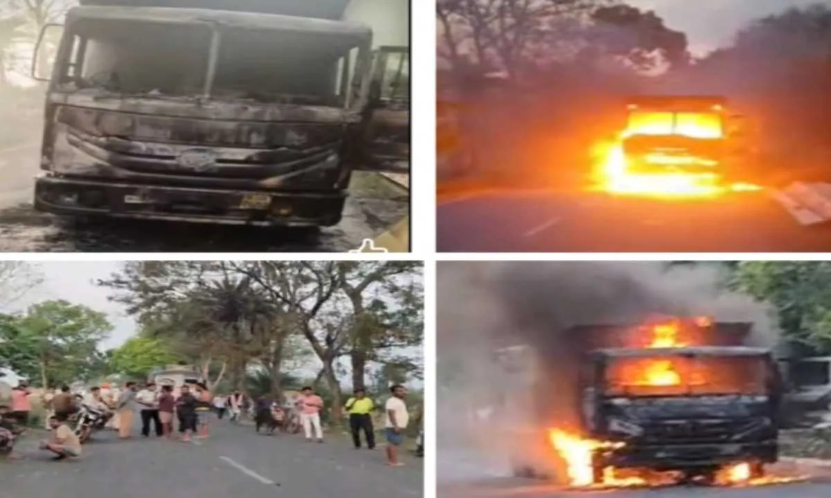 Sahebganj News: शॉर्ट सर्किट से हाइवा में लगी आग, चालक-उपचालक ने कूदकर बचाई जान