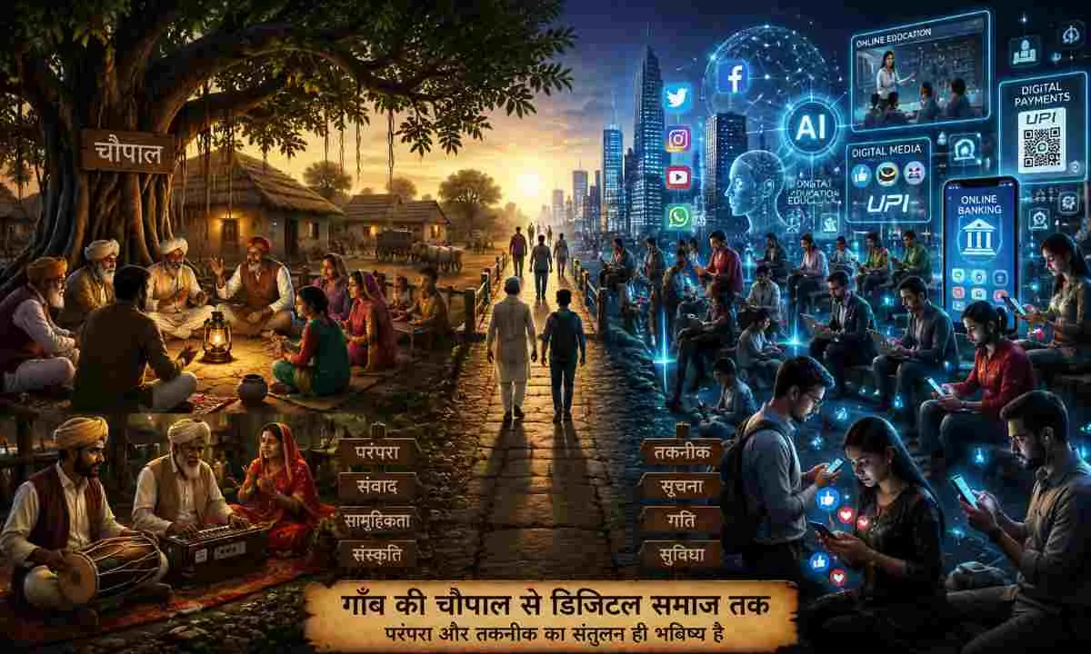 गाँव की चौपाल से डिजिटल समाज तक: बदलते भारत की नई कहानी