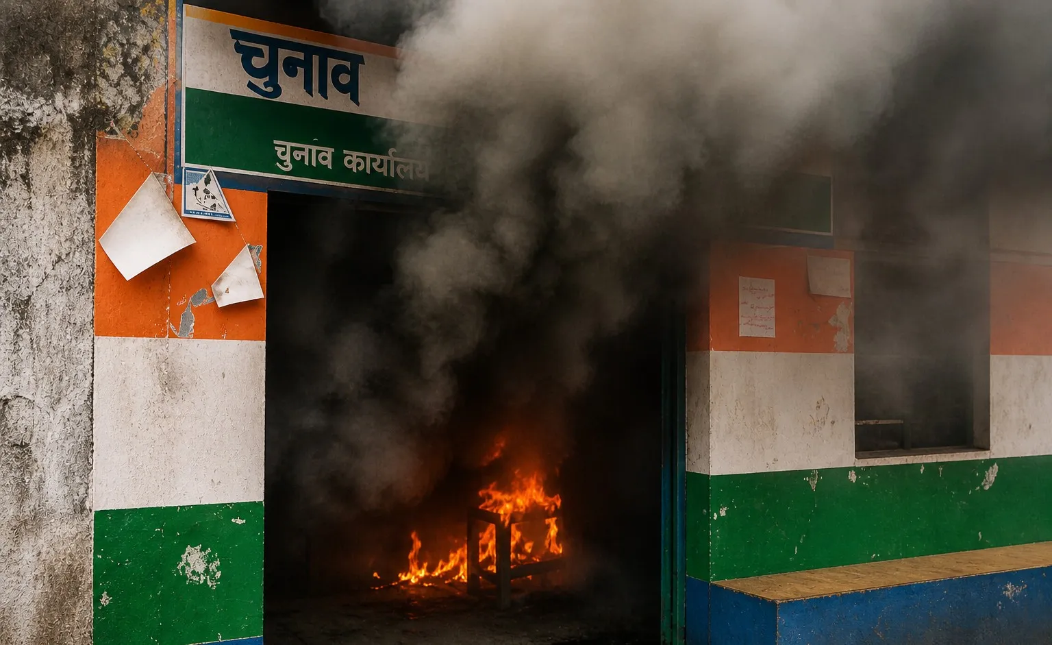 रिजल्ट आते ही बंगाल में बवाल, जामुड़िया में TMC ऑफिस जला, भाजपा पर आरोपों की बौछार