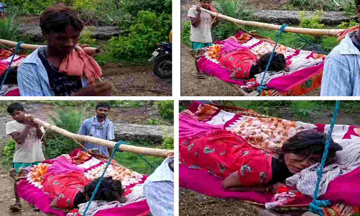 साहिबगंज के पहाड़ी गांवों में आज भी 'कांधे पर अस्पताल', सड़क-एम्बुलेंस नहीं, चारपाई पर जिंदगी