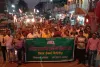 उत्क्रमित वेतन की मांग को लेकर प्राथमिक शिक्षकों का आन्दोलन, निकाला मशाल जुलूस