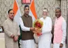 भाजपा प्रदेश अध्यक्ष आदित्य साहू, बाबूलाल मरांडी और कर्मवीर सिंह ने राज्यपाल से की मुलाकात