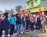 गावां थाना मोड़ पर चार लेबर कोड के विरोध में भाकपा माले का प्रदर्शन, आंशिक सड़क जाम