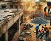 Sahebganj News: काम के दौरान संतुलन बिगड़ा, दो मंजिला छत से गिरा मजदूर