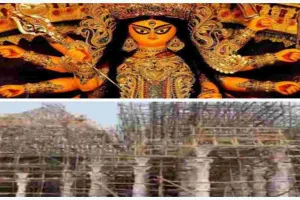 Ranchi News: प्राचीन मंदिर का पंडाल बना रहा है संग्राम क्लब दुर्गा पूजा समिति