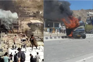 लेह में बढ़ता तनाव: राज्य की मांग पर भड़के छात्र, BJP दफ्तर और पुलिस वैन में आगजनी, देखें वेदिओ