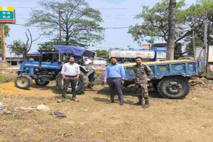 Bokaro News: अवैध रूप से बालू लदा एक ट्रैक्टर को खनन विभाग ने किया जब्त