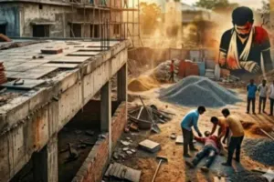 Sahebganj News: काम के दौरान संतुलन बिगड़ा, दो मंजिला छत से गिरा मजदूर