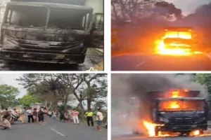 Sahebganj News: शॉर्ट सर्किट से हाइवा में लगी आग, चालक-उपचालक ने कूदकर बचाई जान