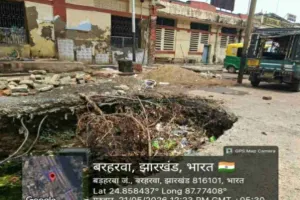 बरहरवा स्टेशन के पार्किंग एरिया में महीनों से 'मौत का गड्ढा',  यात्री-जानवर गिरने का खतरा; रेलवे बेखबर
