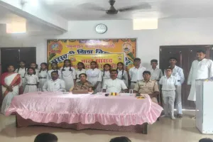 Sahebganj News: सरस्वती शिशु विद्या मंदिर में बाल सांसद का शपथग्रहण समारोह आयोजित