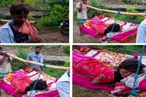 साहिबगंज के पहाड़ी गांवों में आज भी 'कांधे पर अस्पताल', सड़क-एम्बुलेंस नहीं, चारपाई पर जिंदगी
