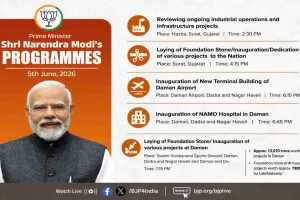 सूरत से दमन तक पीएम मोदी का बड़ा दौरा, कई विकास परियोजनाओं का उद्घाटन आज