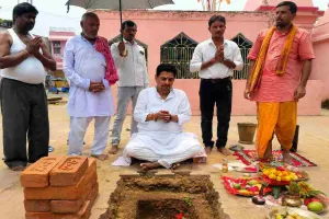 महेशमारा में बनेगा भव्य श्री राधा-कृष्ण मंदिर, डॉ. सुनील खवाड़े ने रखी आधारशिला