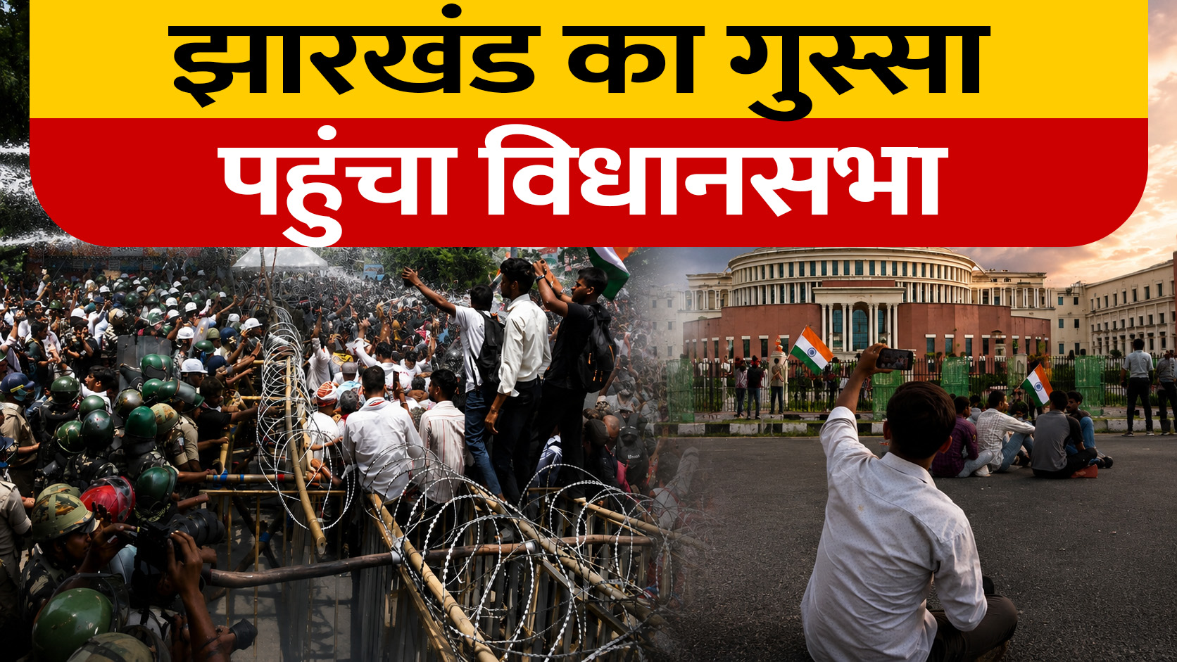 Jharkhand Student Protest: सड़क से सदन तक संग्राम, विधानसभा के पास छात्रों और पुलिस में टकराव